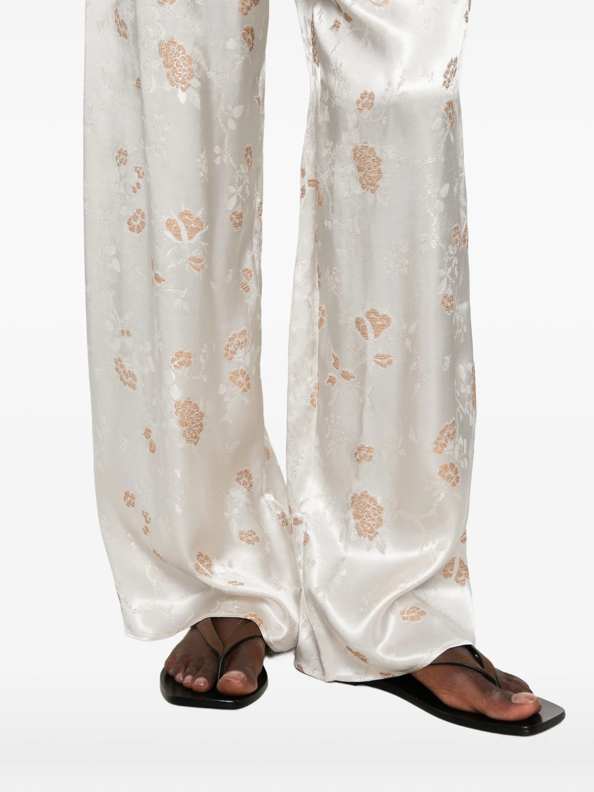 Lavona floral-jacquard trousers