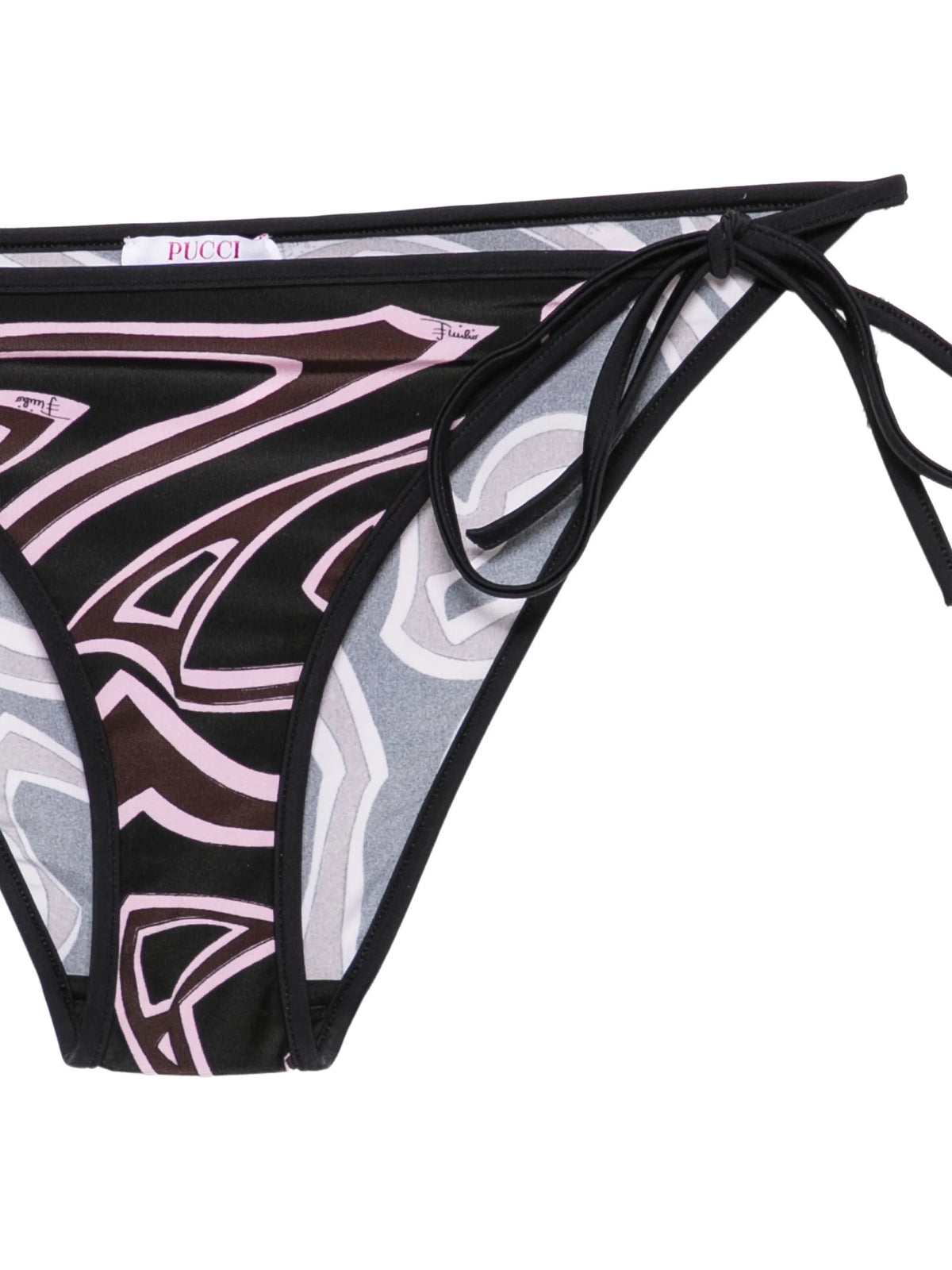 Iride-print side-tie bikini bottoms