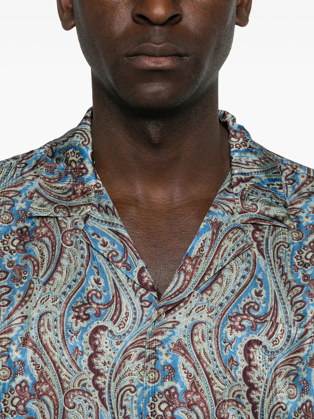 paisley-print short-sleeve shirt