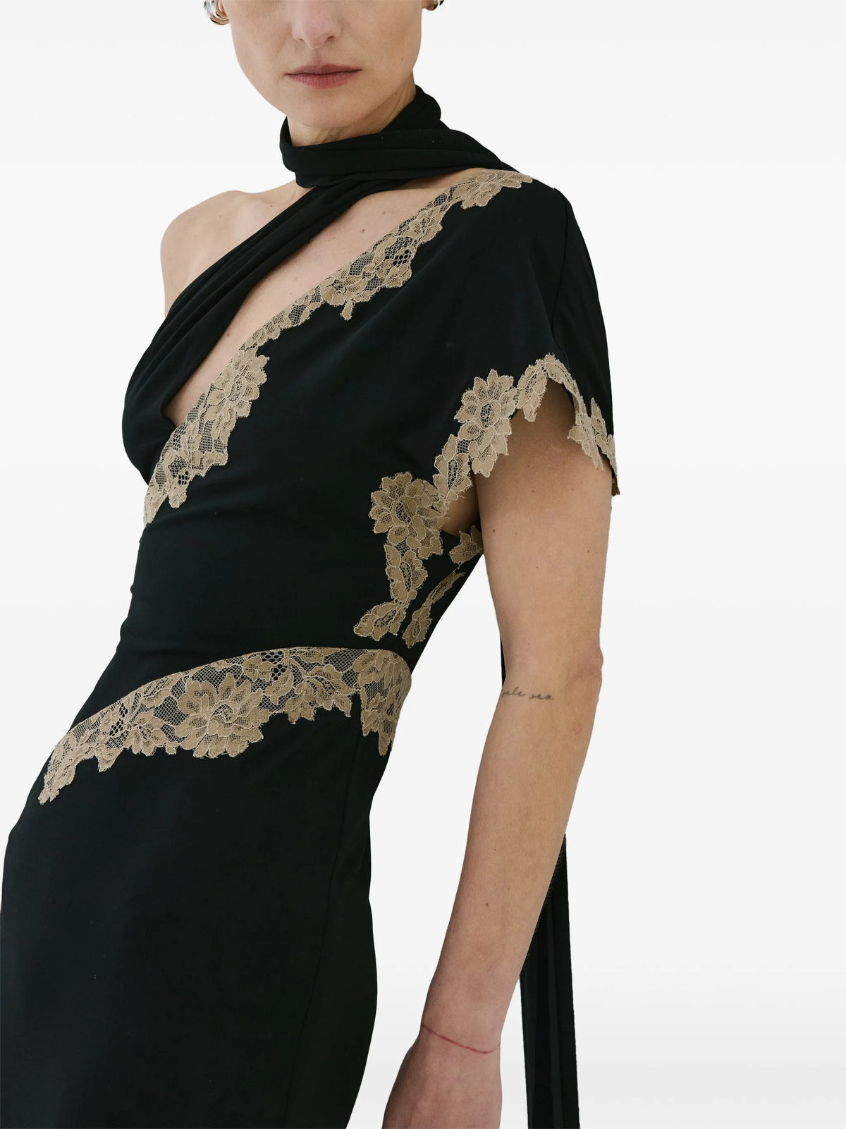 Fenella lace-trim midi dress