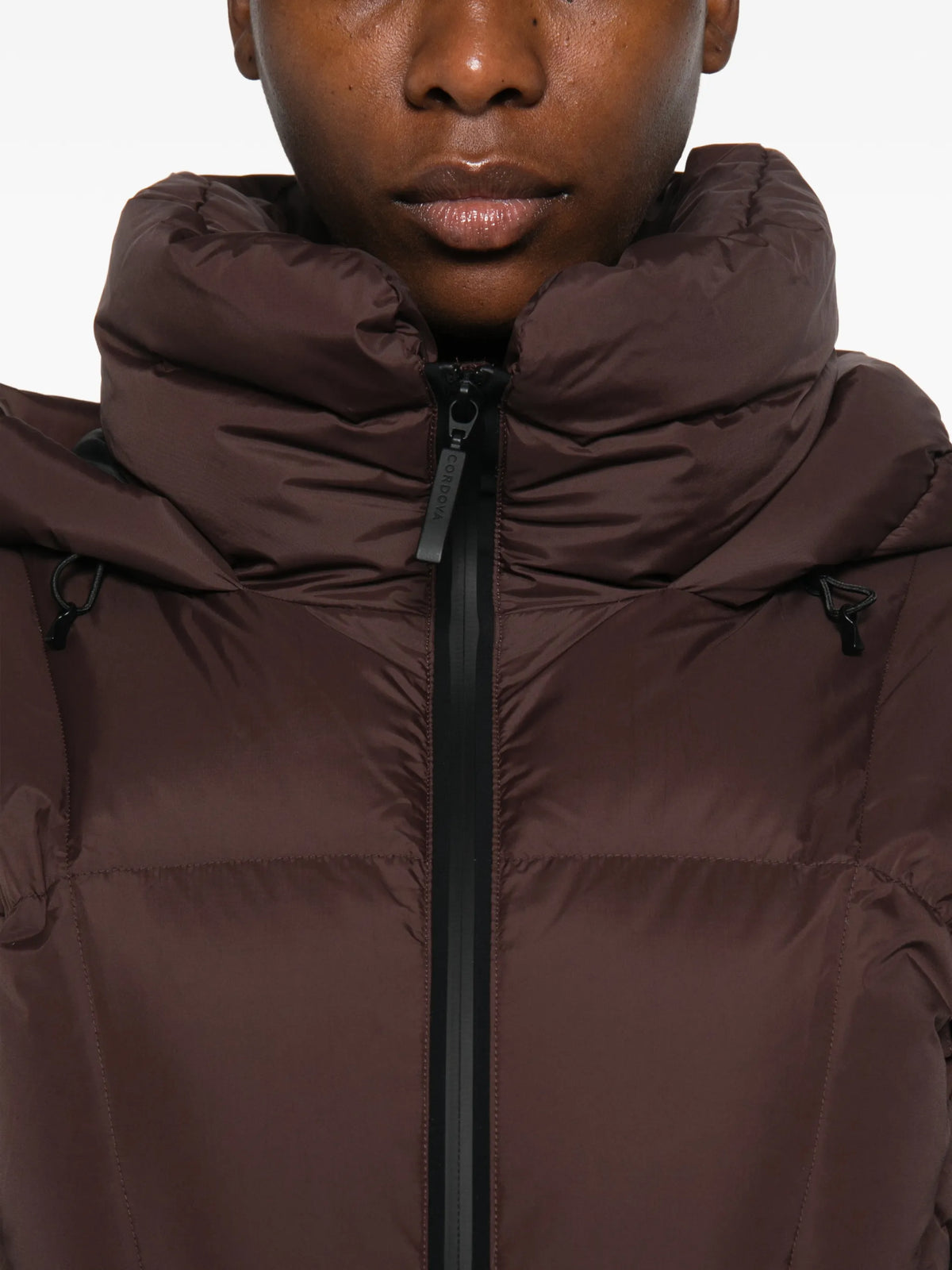 belted puffer ski jacket