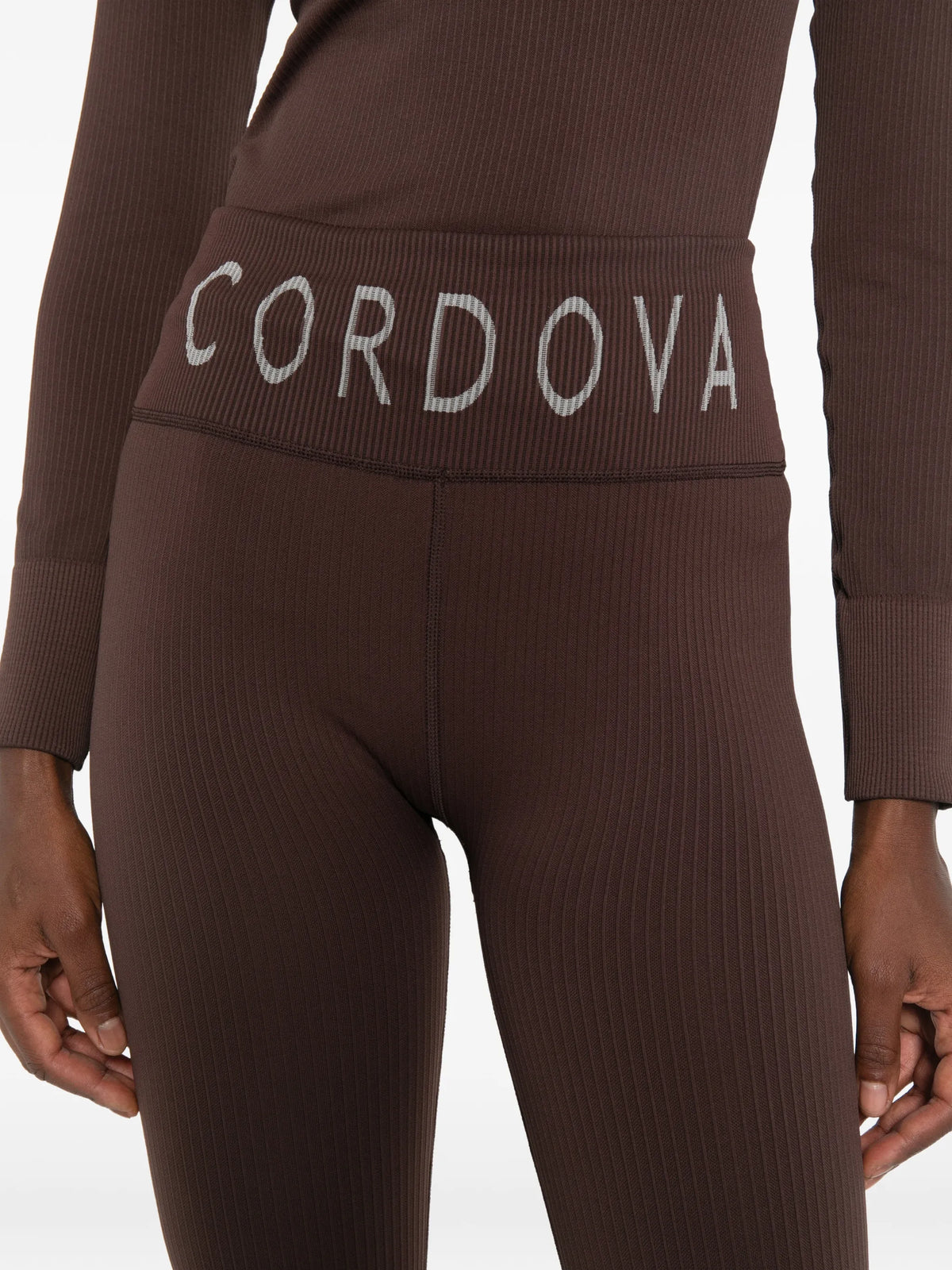 Cordova logo-waistband ribbed leggings