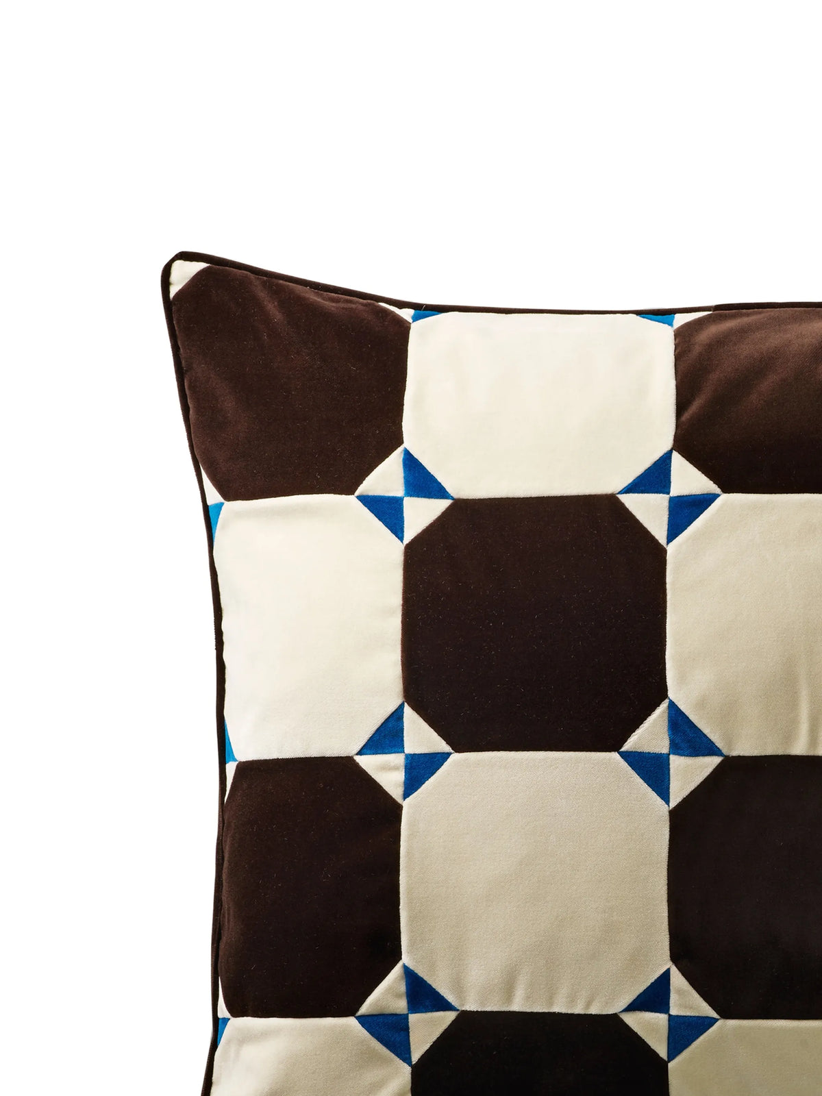 Juniper patchwork velvet cushion