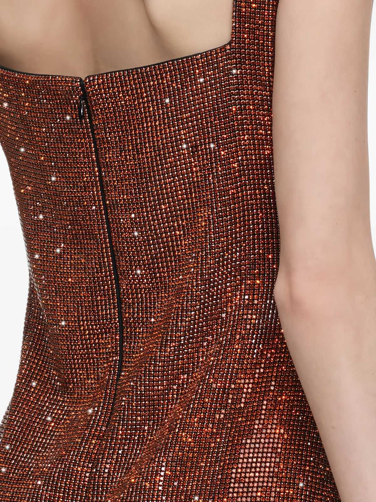 crystal-embellished chainmail mini dress