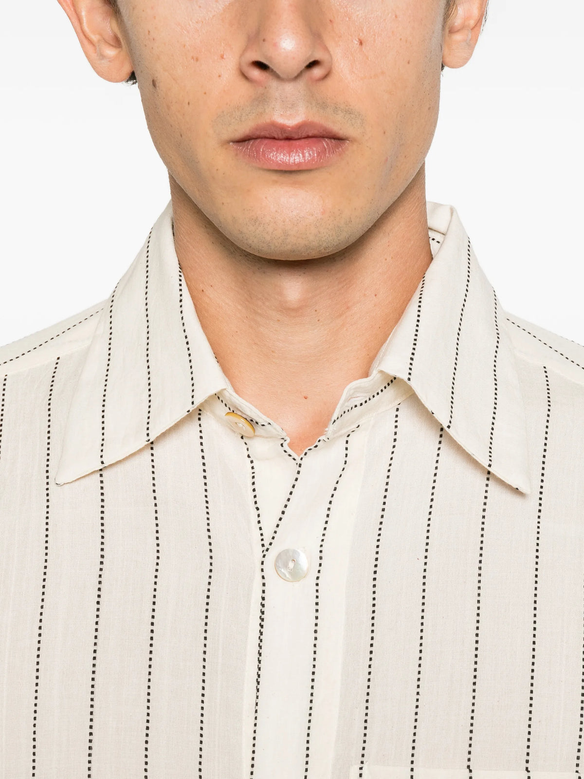 long-sleeve pinstripe shirt
