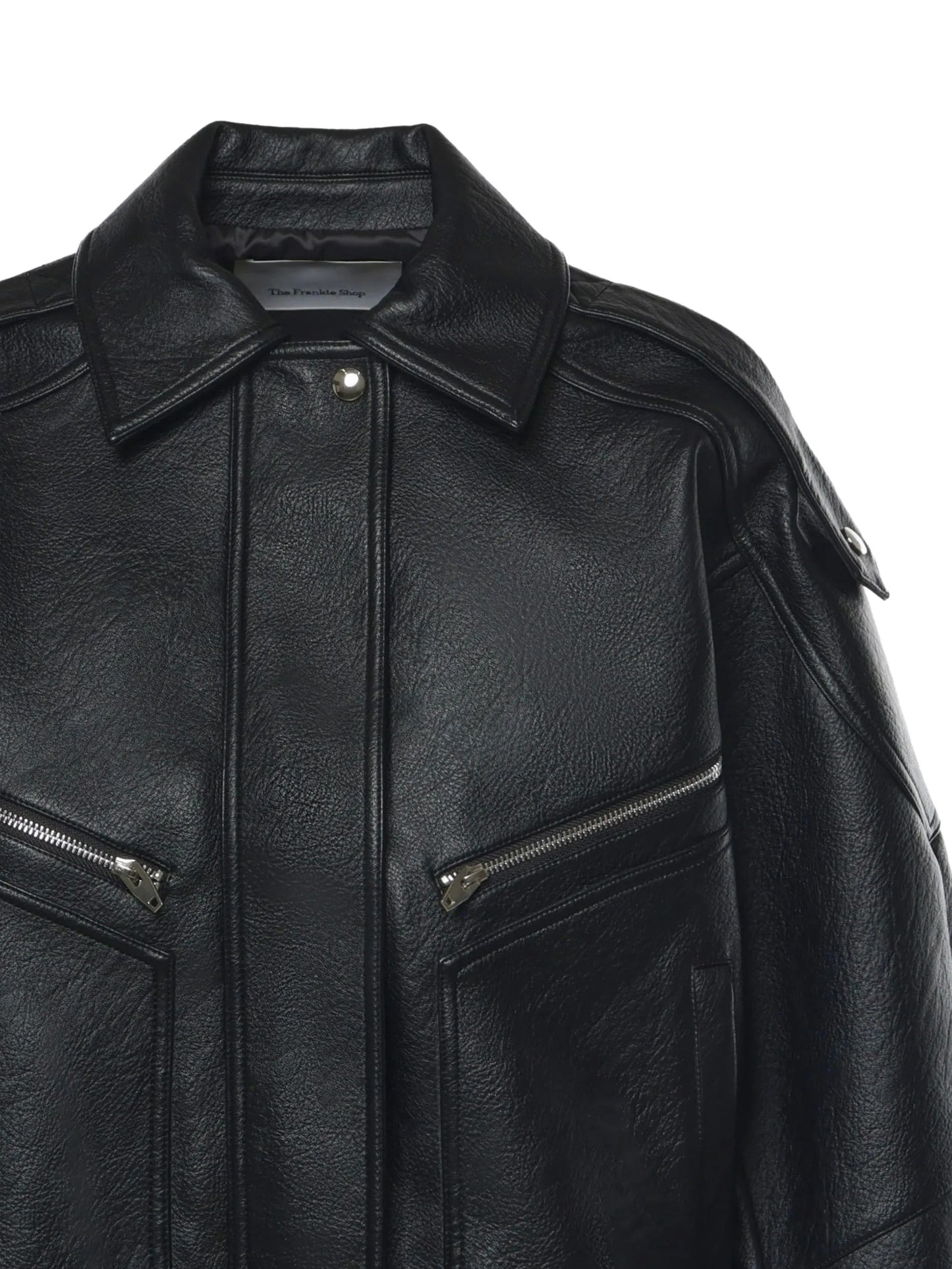 Hudson faux-leather zip-up jacket
