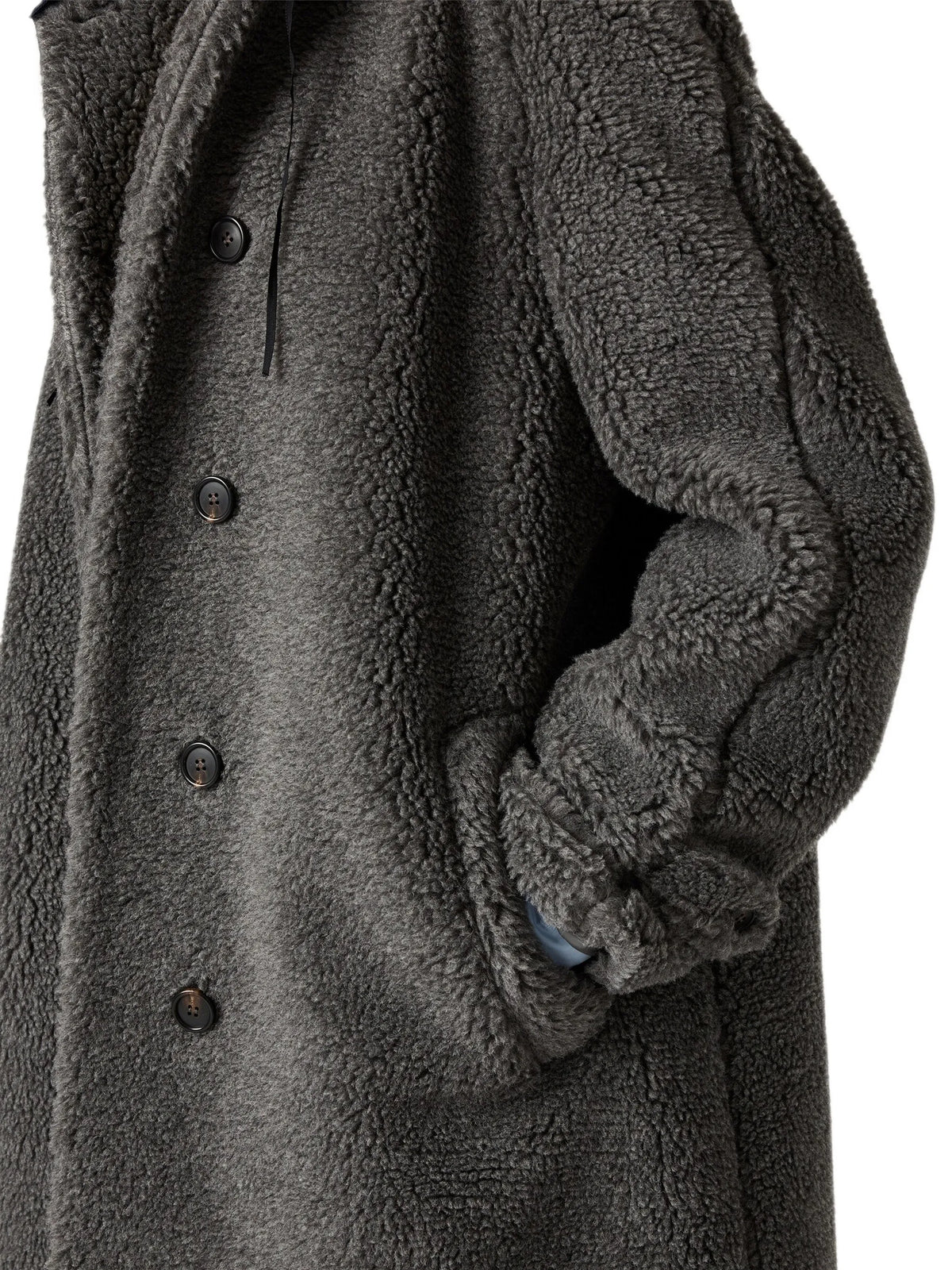 hooded shearling-effect coat