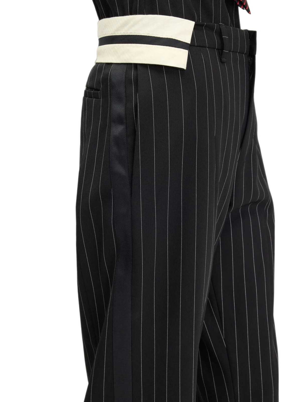 exposed wiastband tailoring trousers