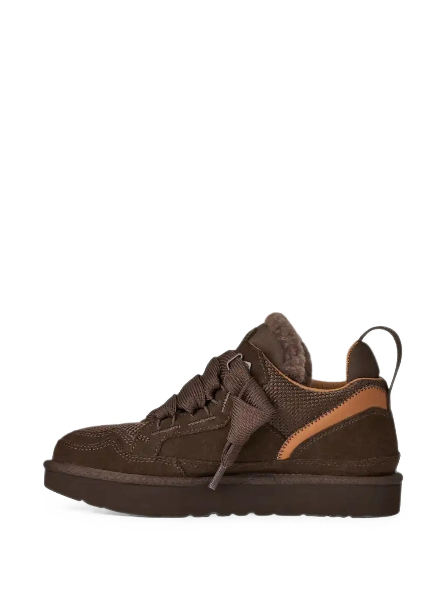 shearling-trim panelled sneakers