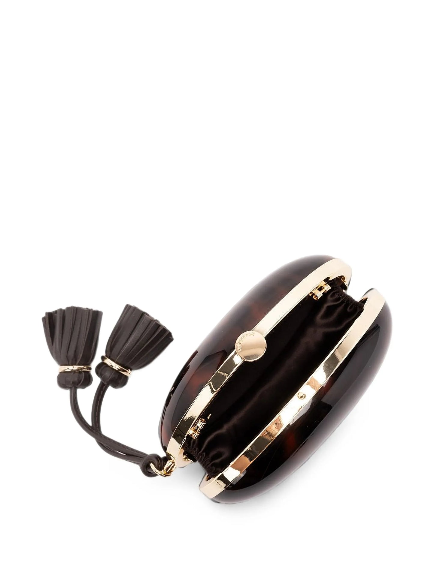 tortoiseshell-effect clutch bag