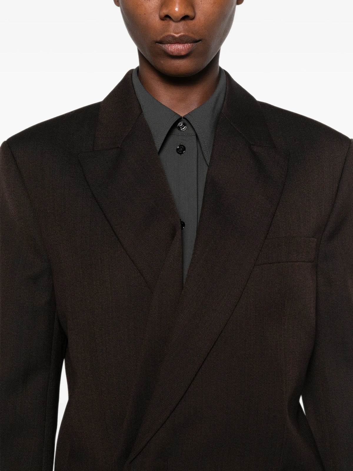 layered double-breasted jacket
