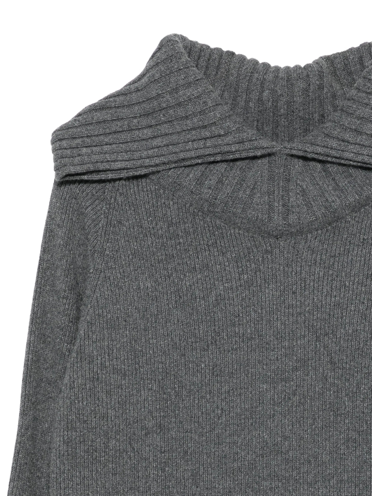 wide-collar ribbed sweater