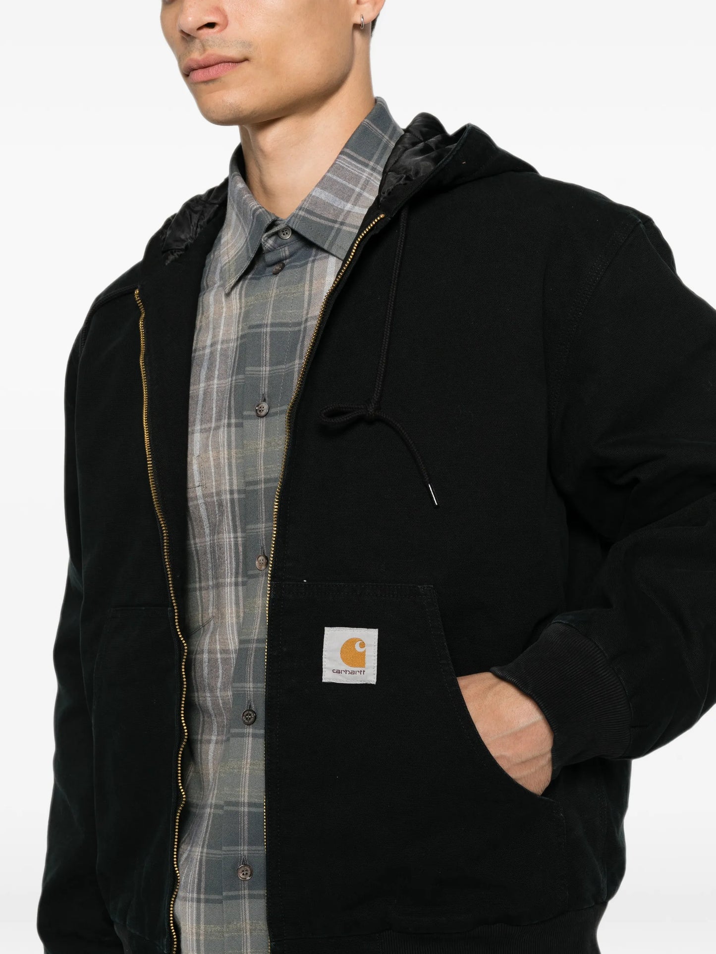 OG Active logo-patch hooded jacket