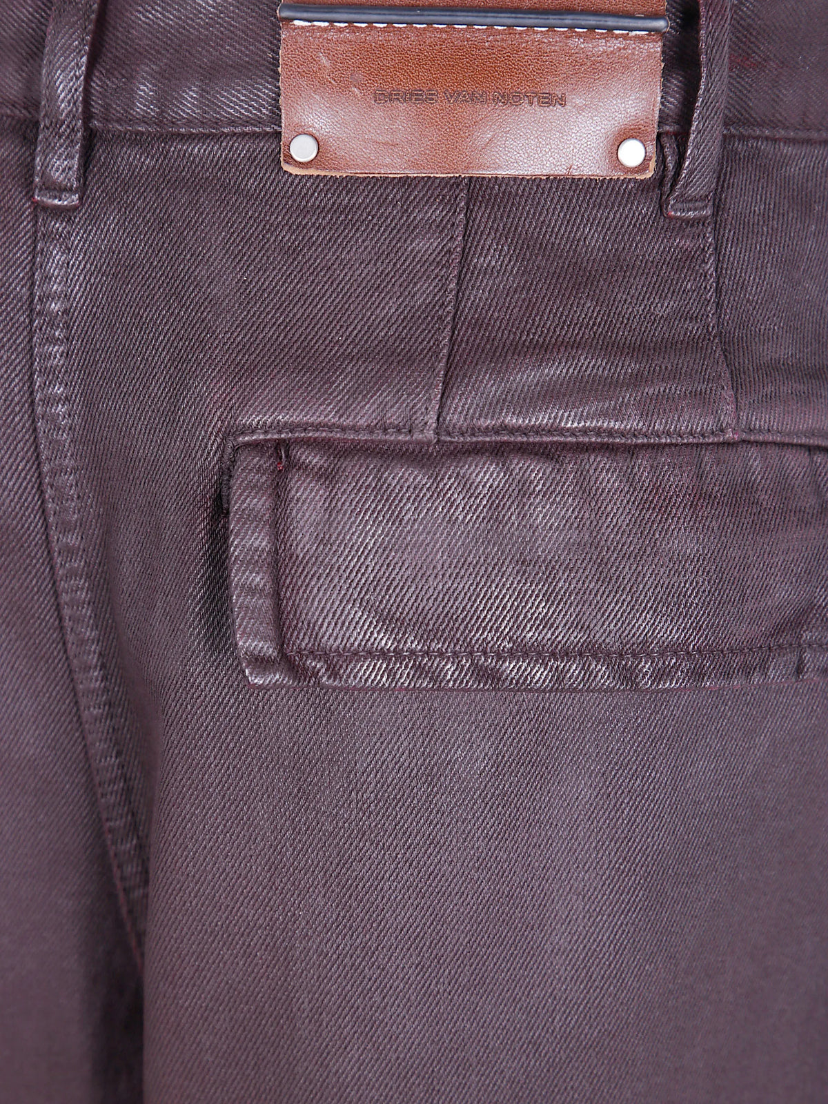 logo-patch coated jeans