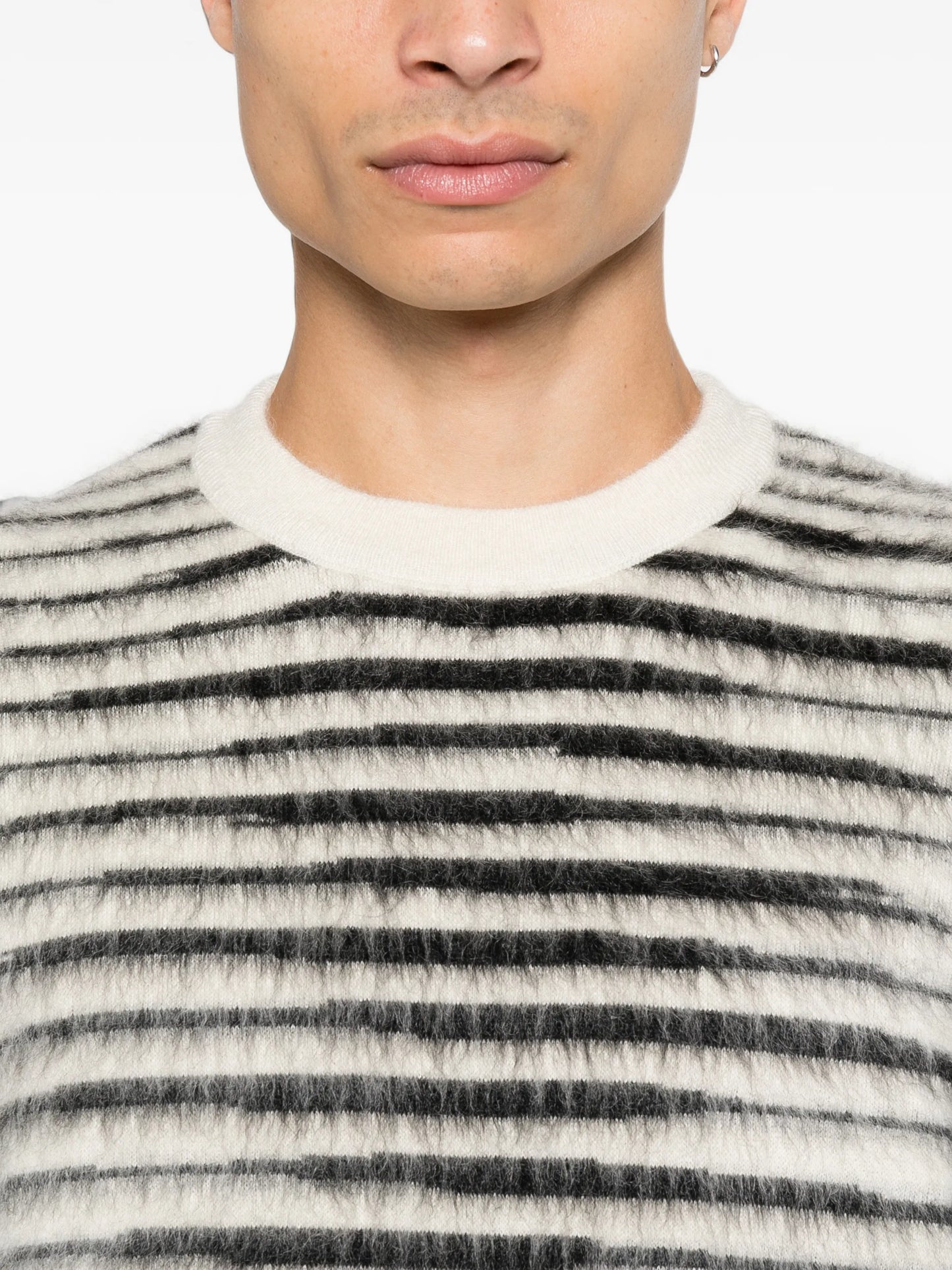 striped crew-neck sweater