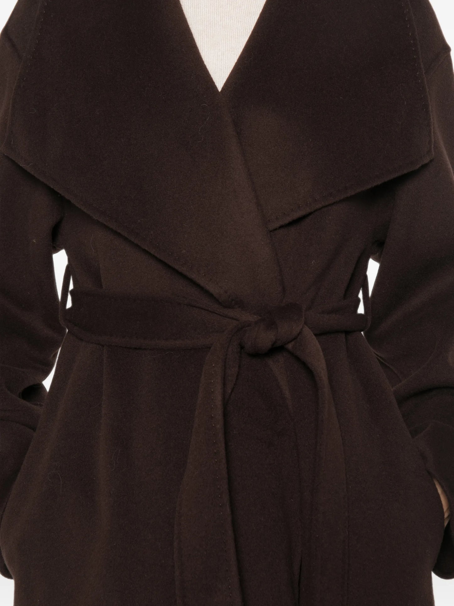 belted shawl-collar coat