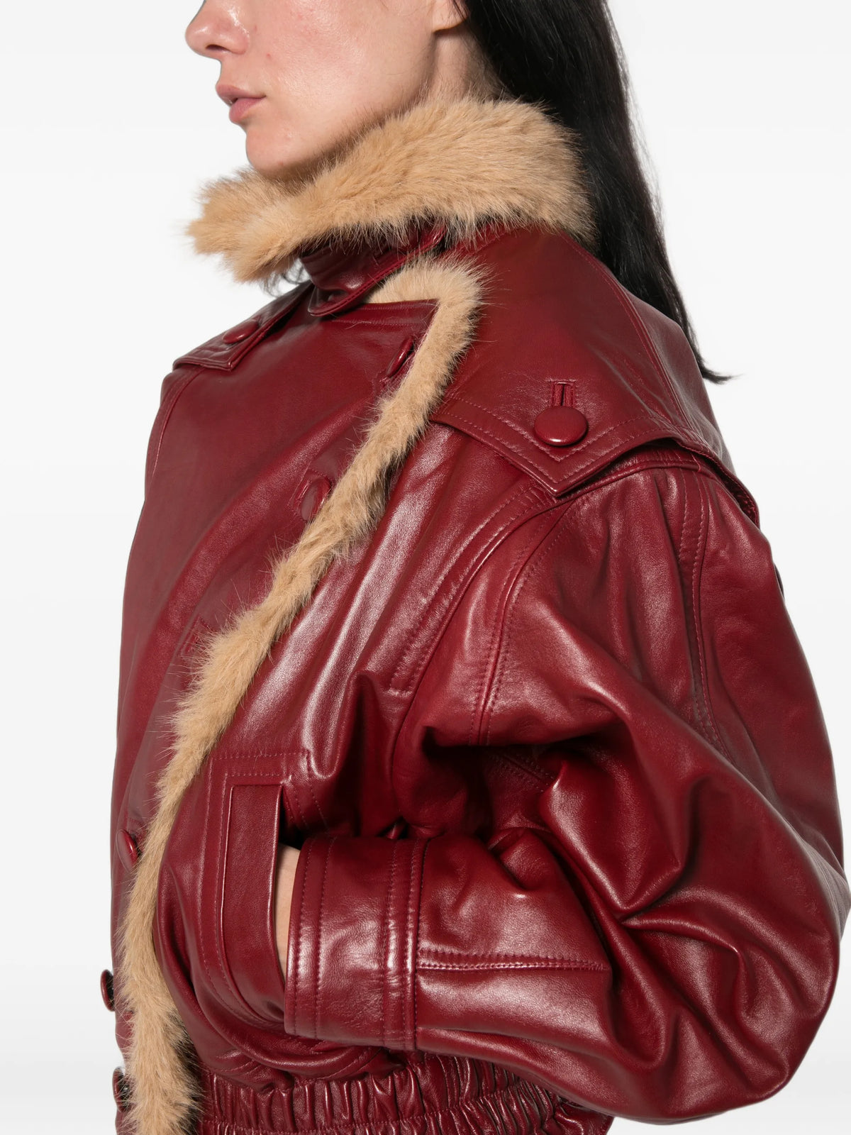 Valina glossy leather jacket