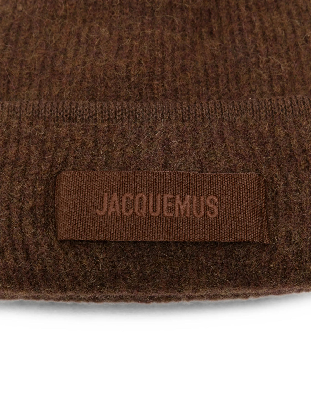logo-patch ribbed beanie hat