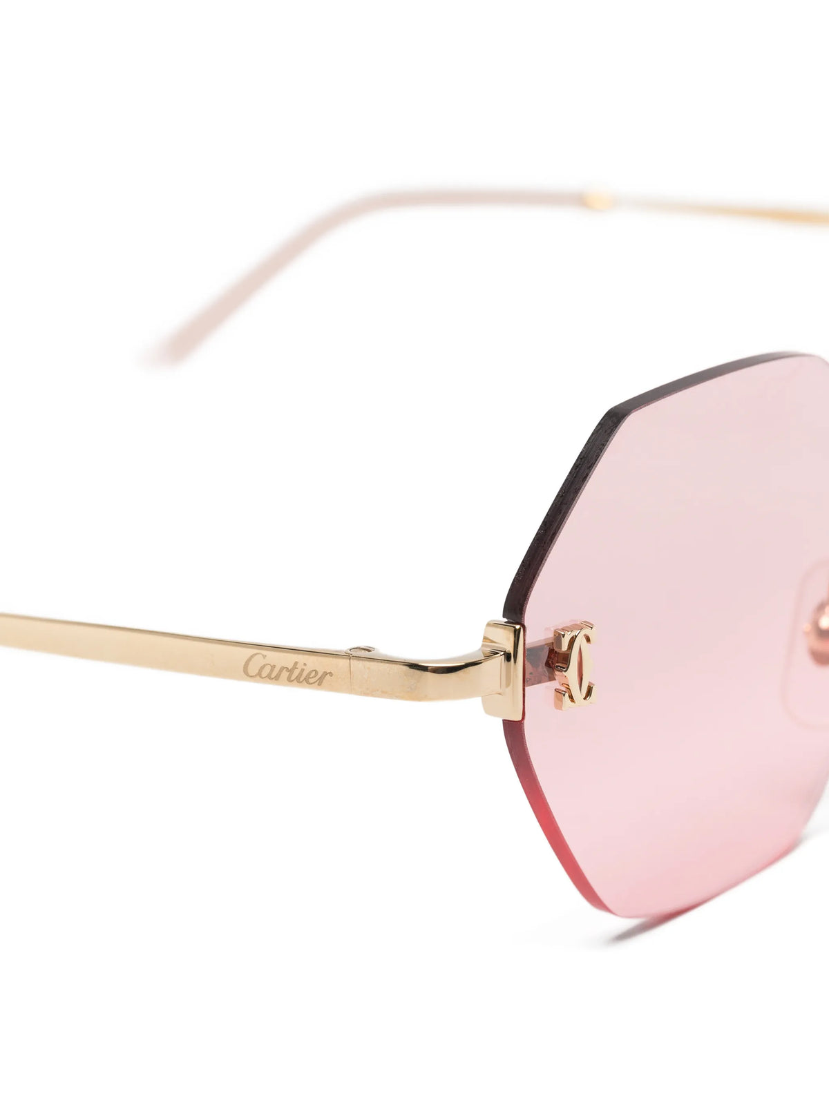 rimless geometric-frame sunglasses