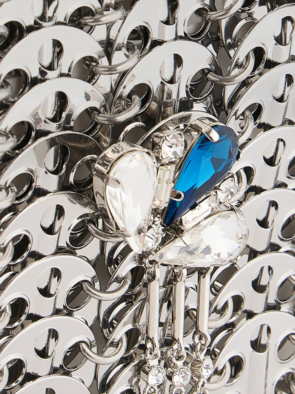 1969 Nano silver bag with blue and silver signature jewels