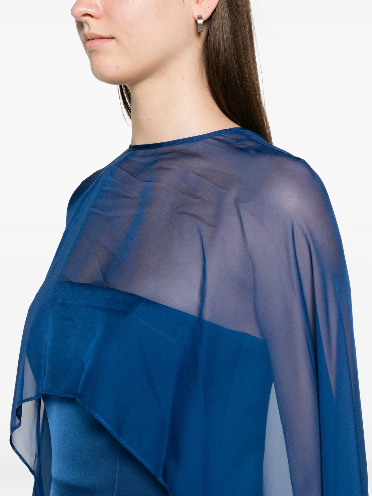 Fiora organza cape gown