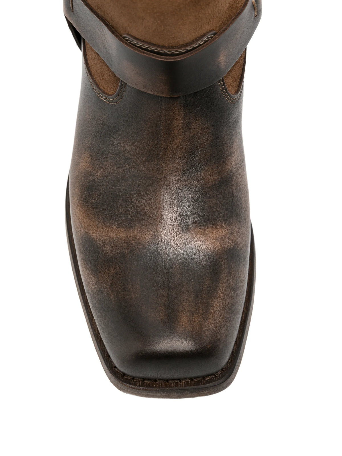 distressed-effect boots