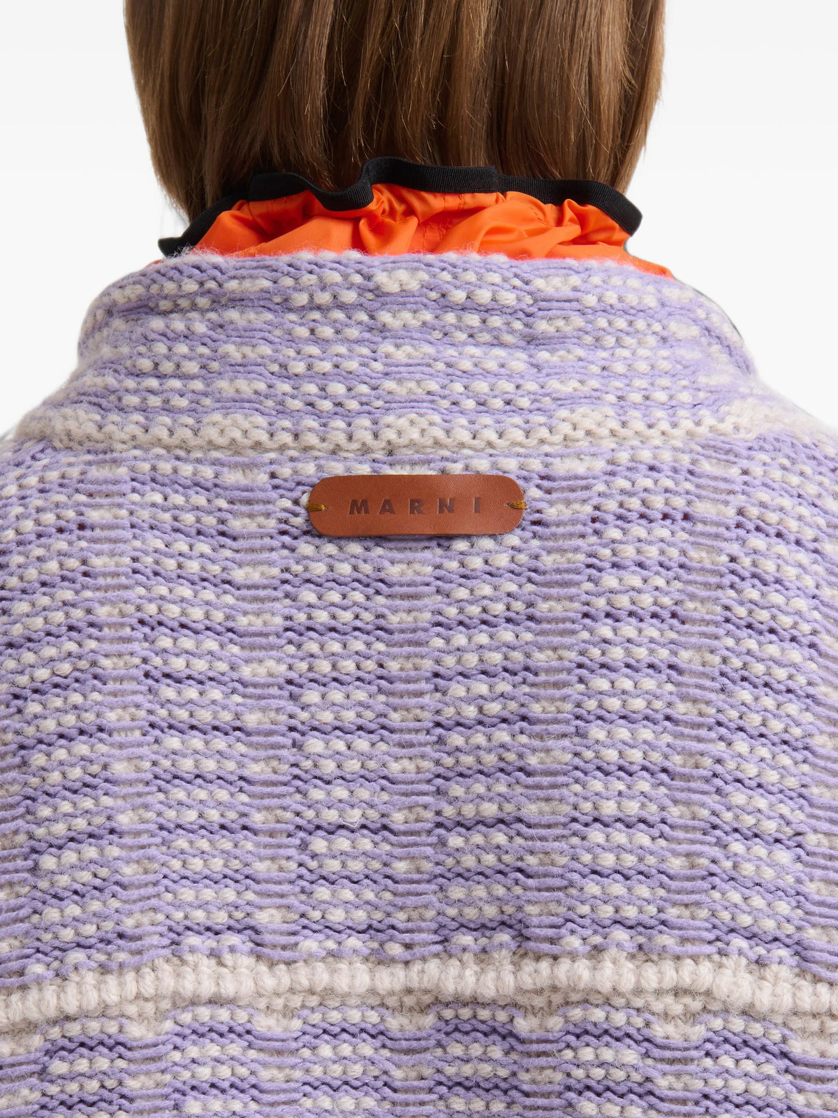 purple cotton-wool knit jacket