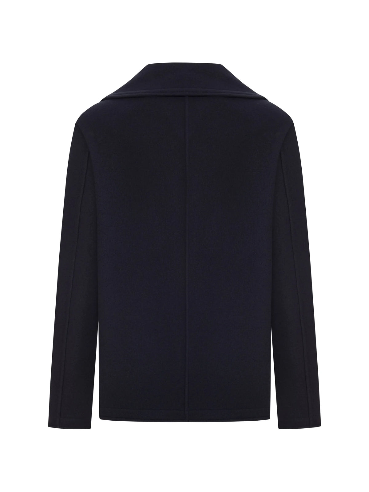 double-breasted logo-patch coat