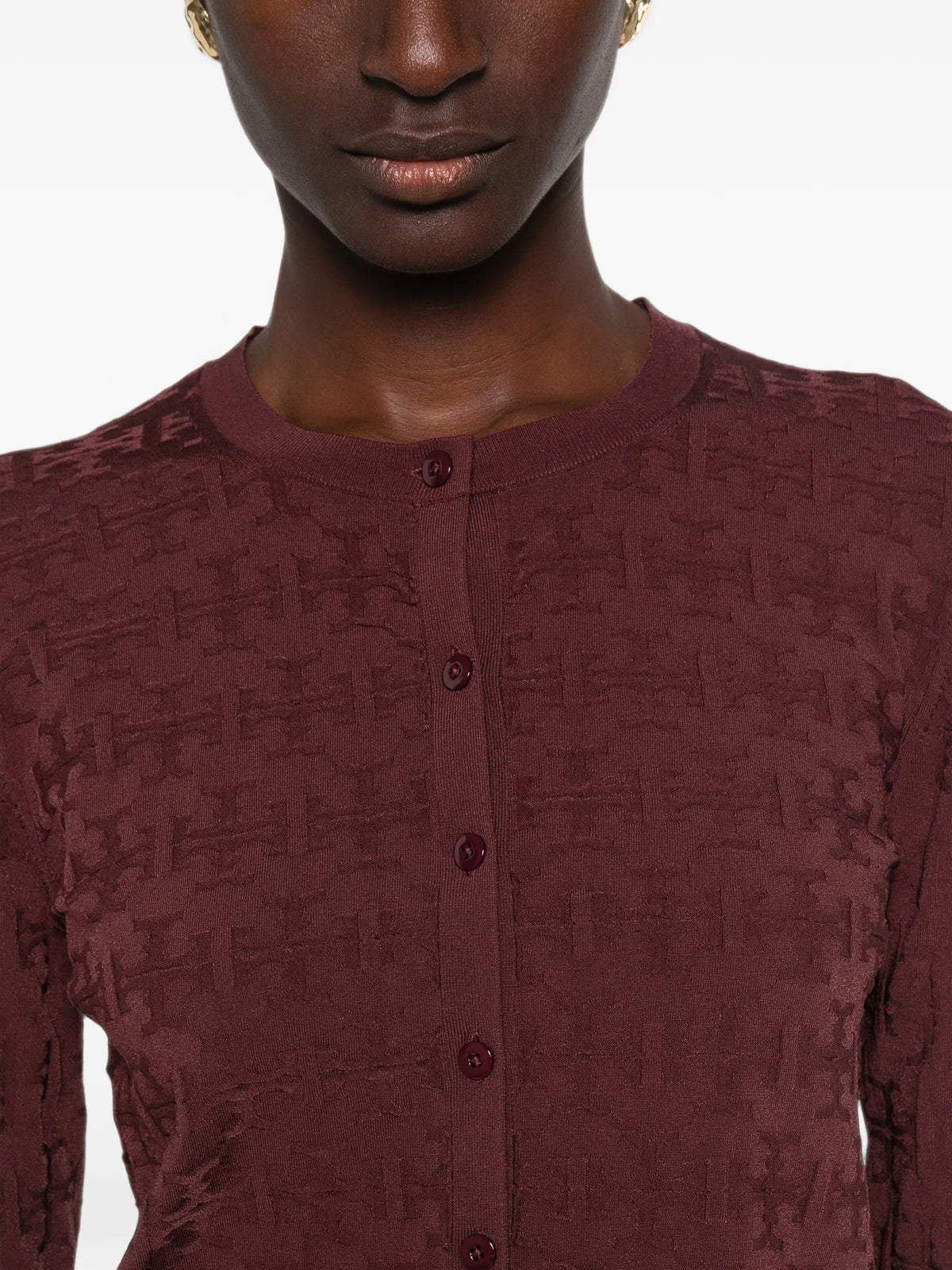 monogram jacquard cardigan