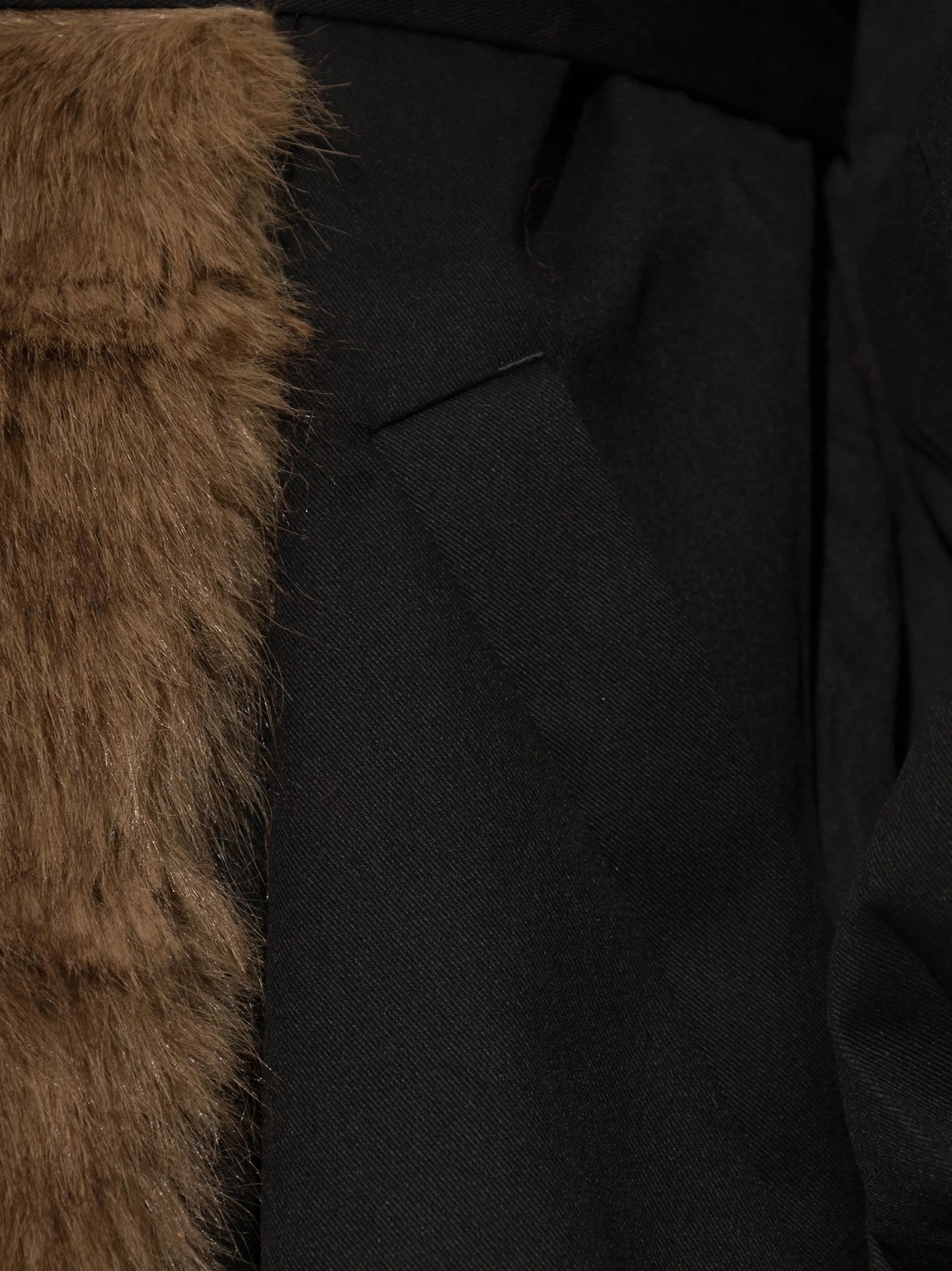 faux-fur collar coat black