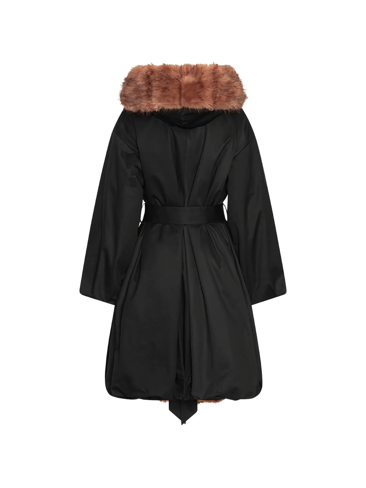 Faux Fur Collar Coat black