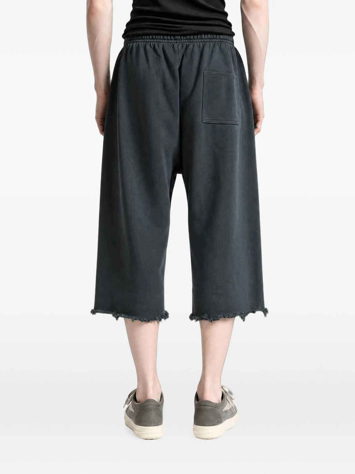 logo-print raw-cut shorts