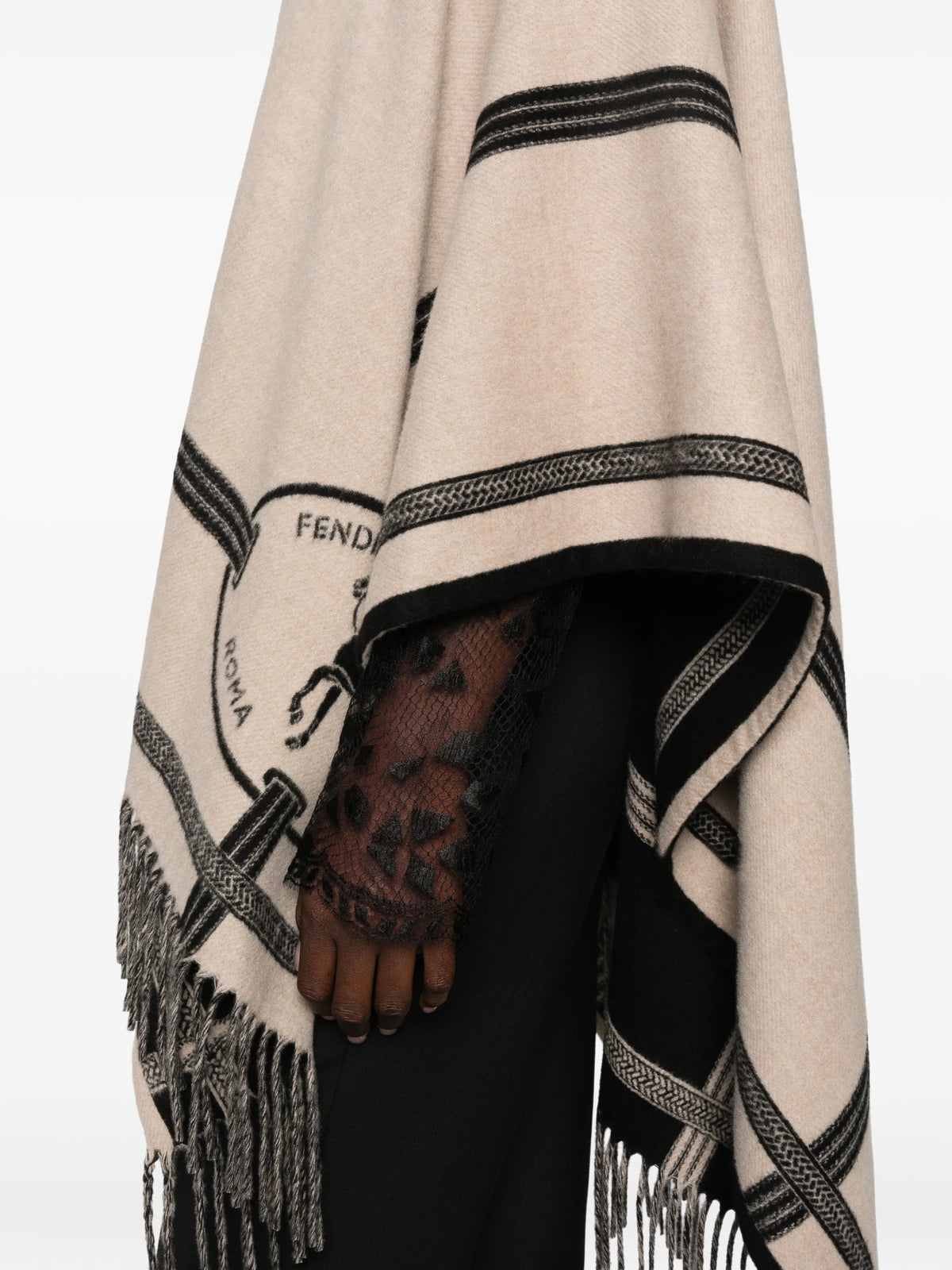 Selleria wool and cashmere poncho