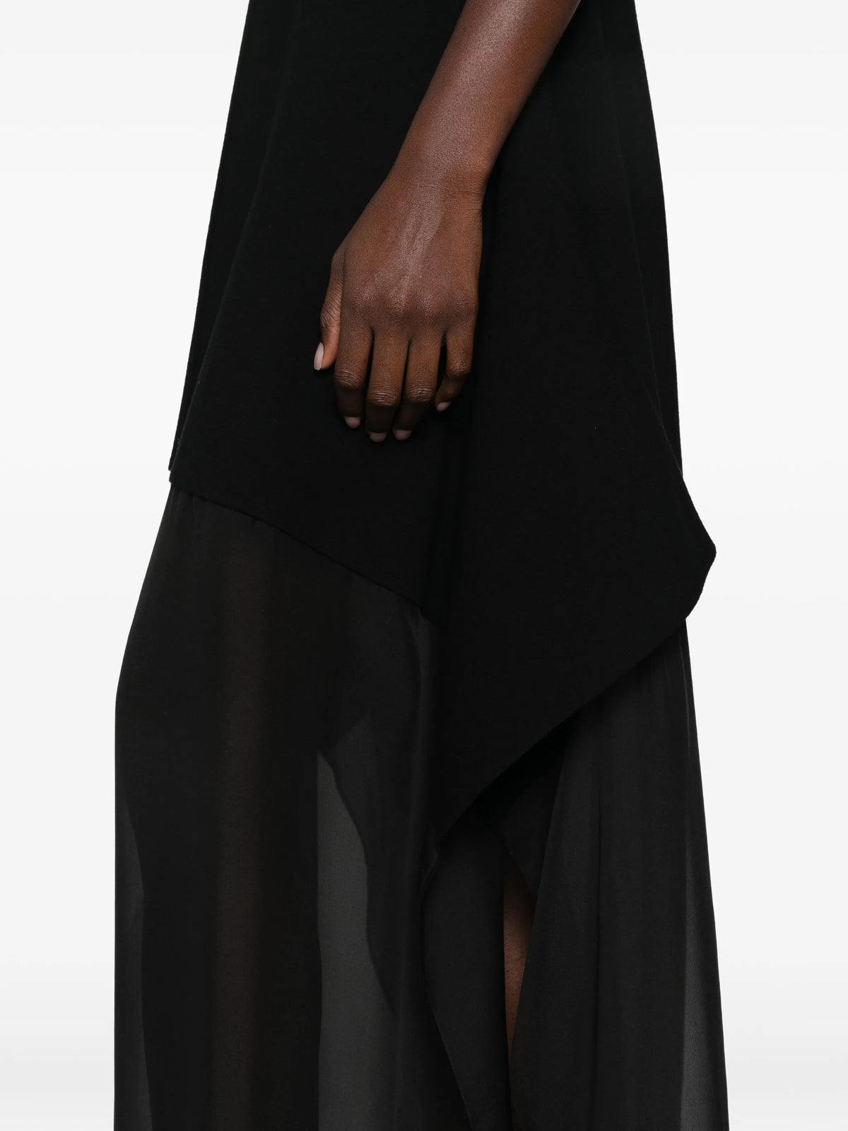 asymmetric-hem sleeveless dress