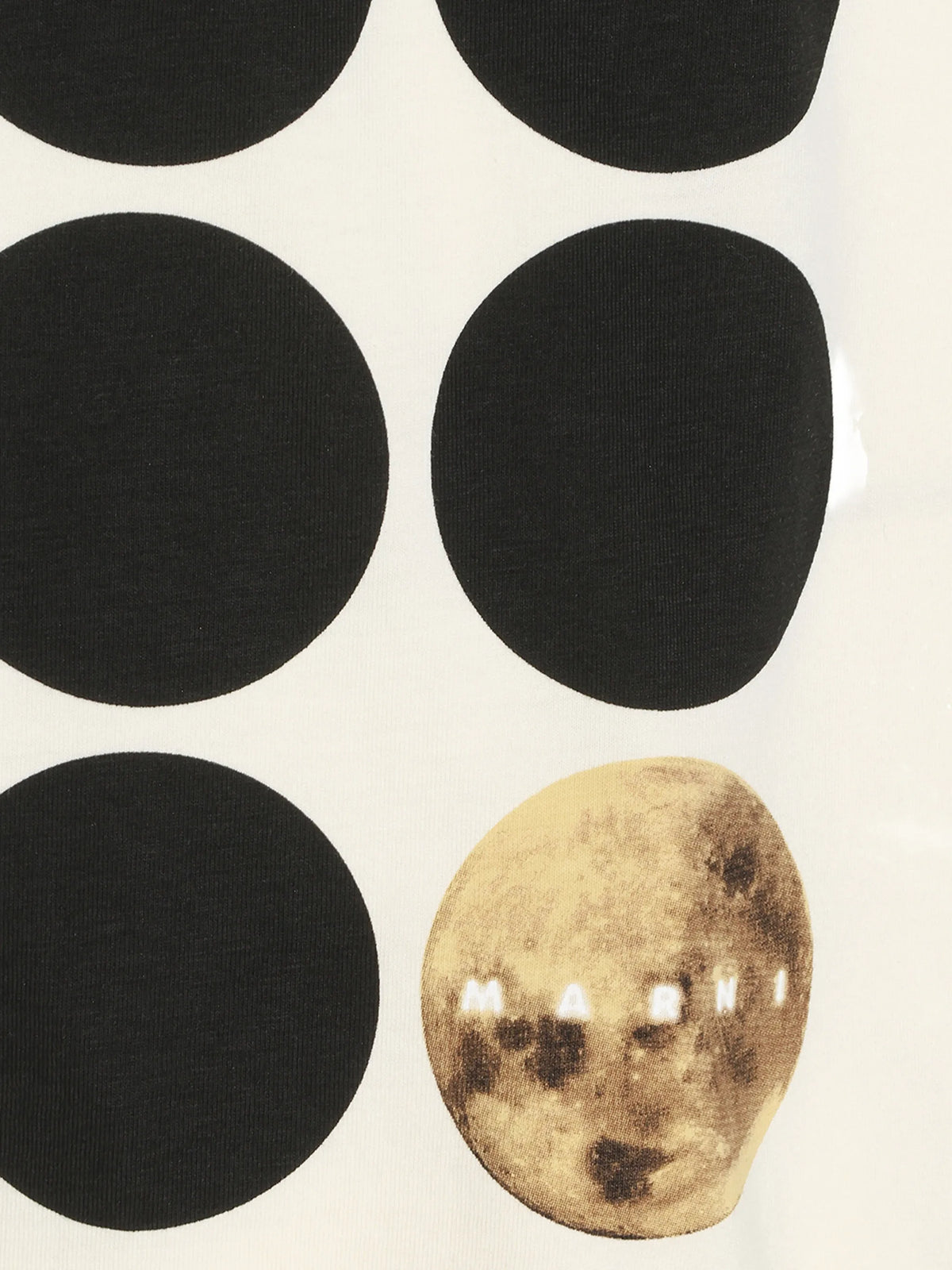 white cotton T-shirt with planet print
