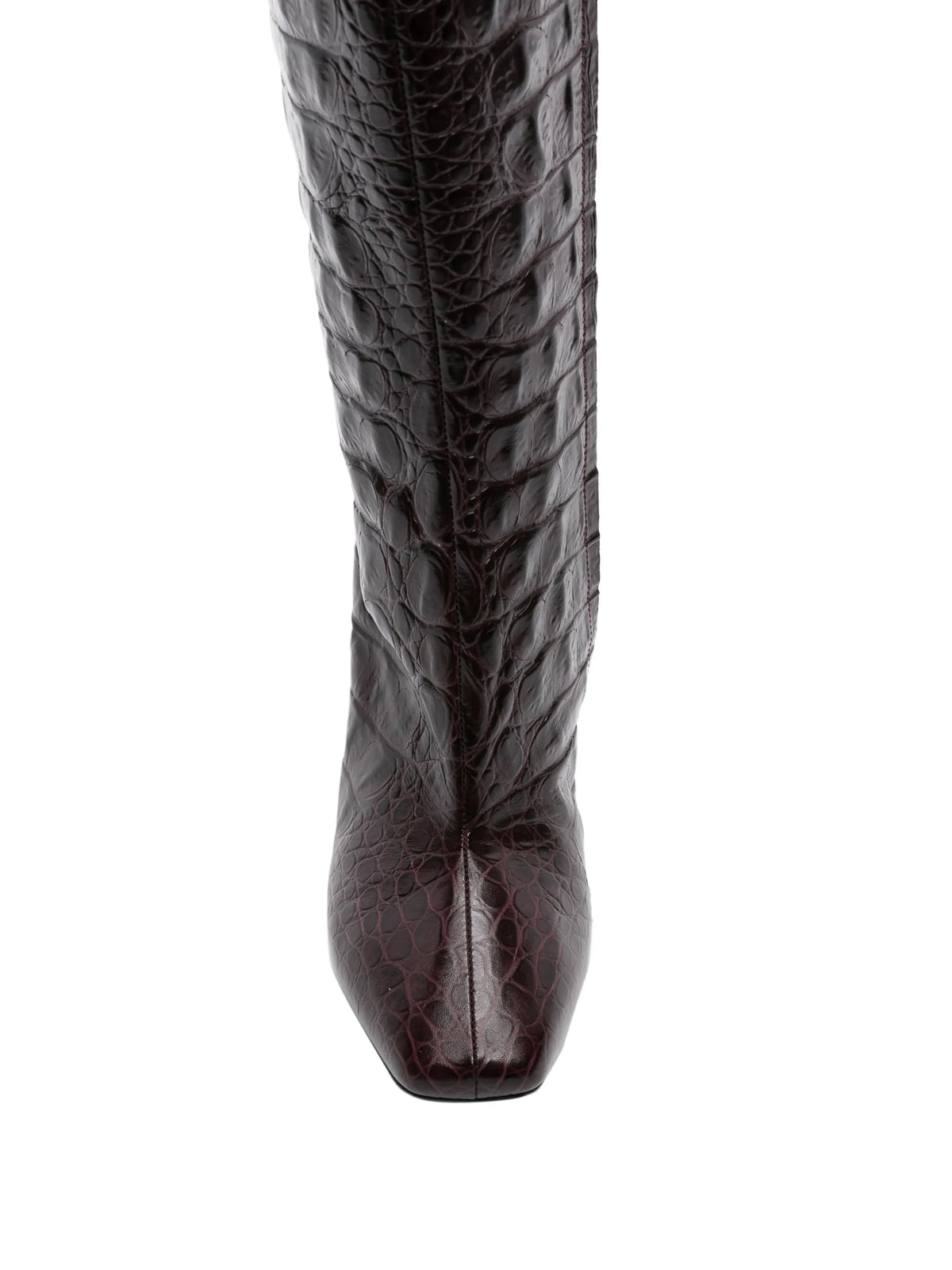 wedge embossed croco boots