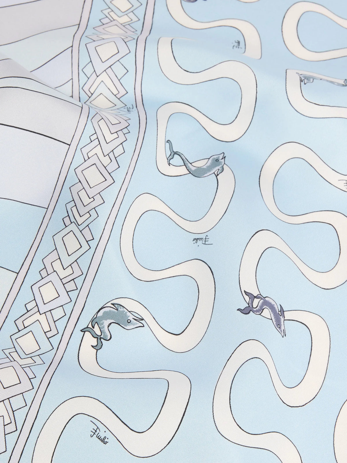 Onda and Iride print silk scarf
