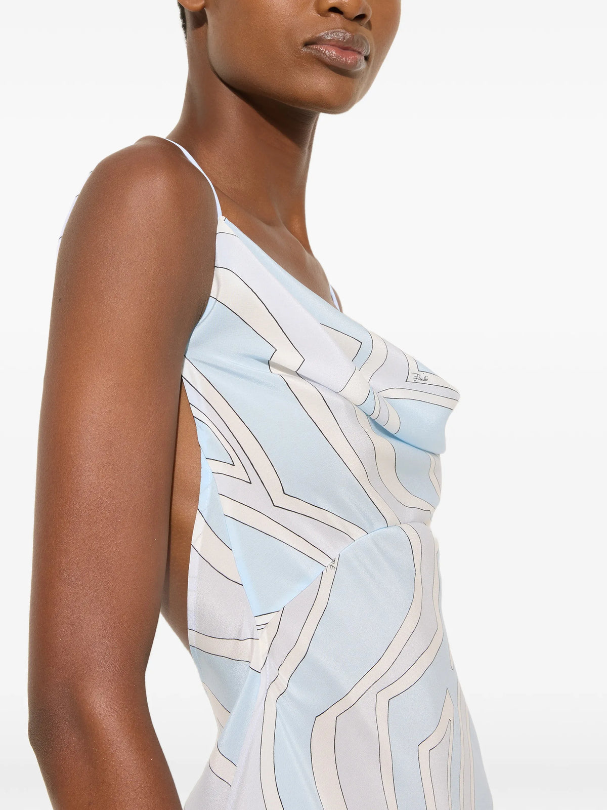 Labirinto print crêpe de chine dress