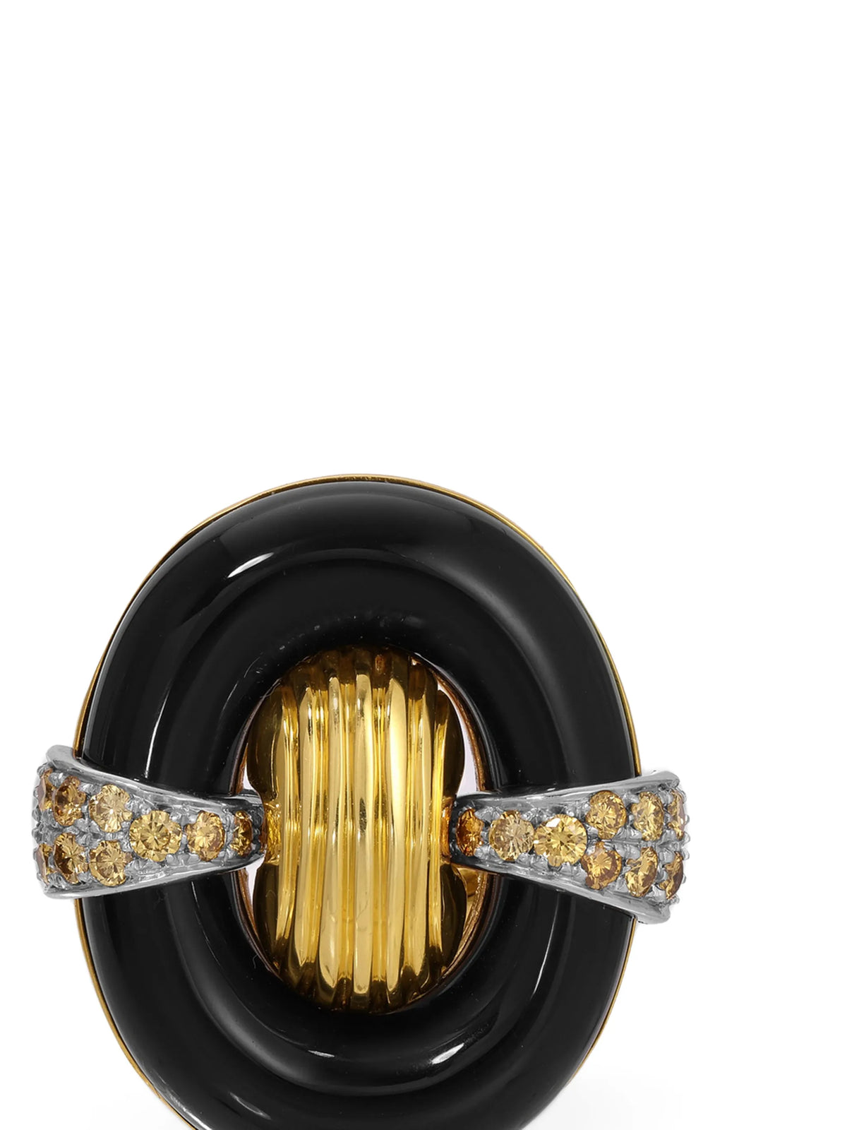 onyx and diamond clip-on earrings