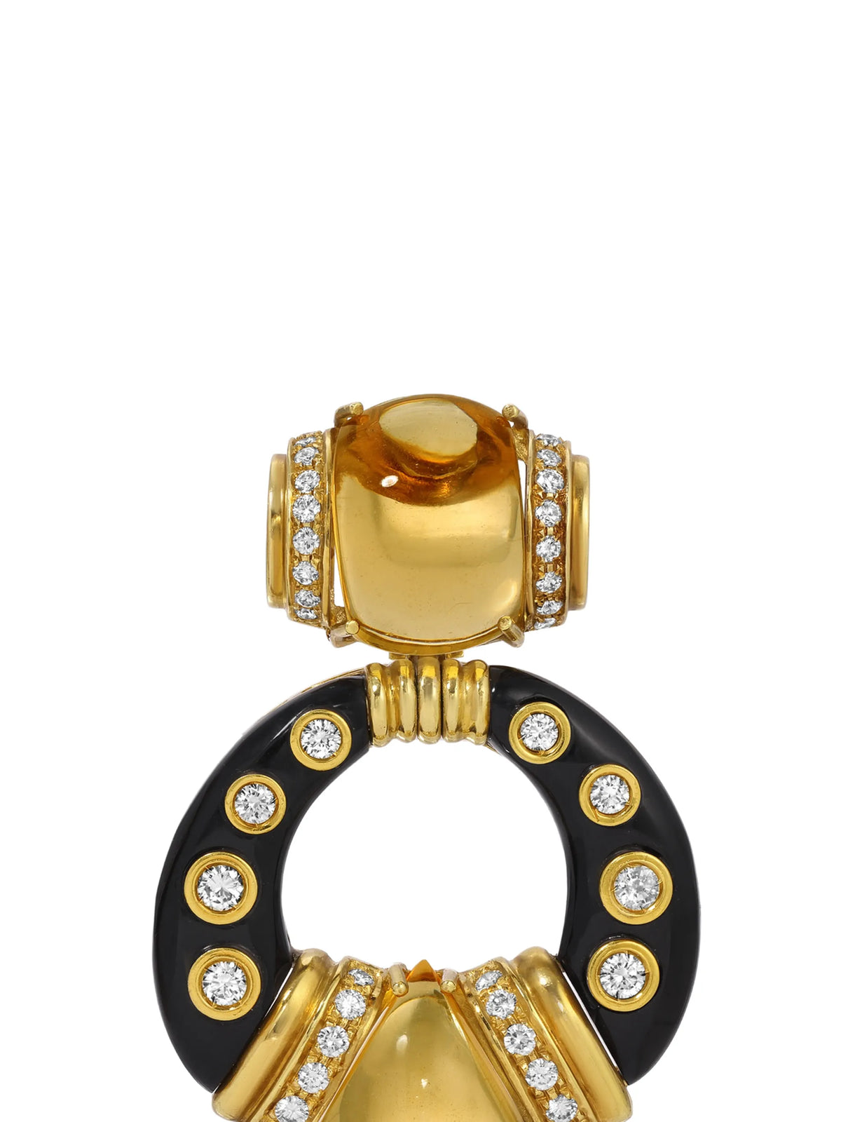 Circa 1980s citrine and onyx earrings