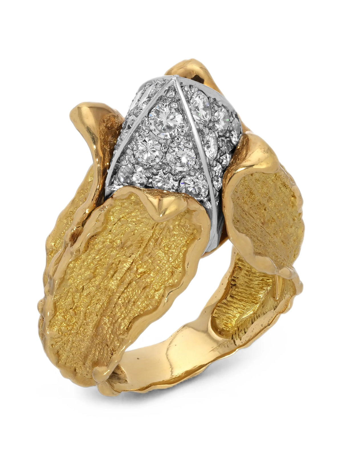 French diamond Tulip ring