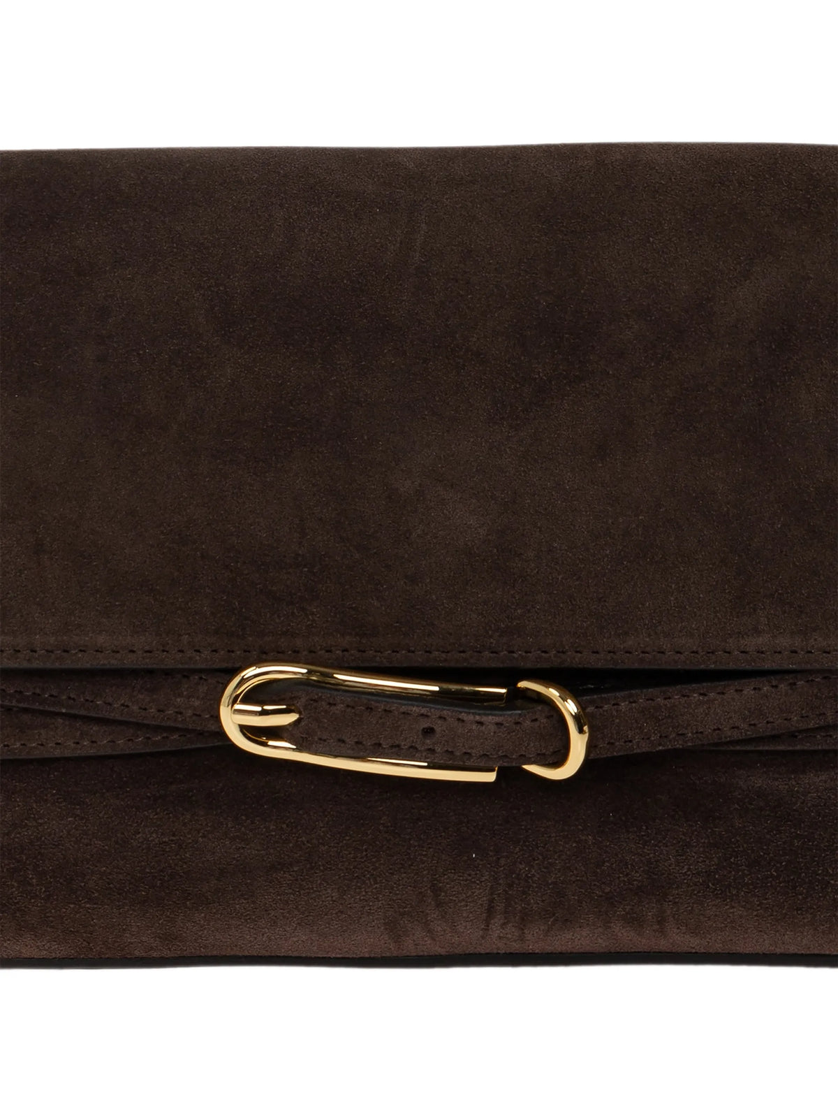 buckle-detail suede shoulder bag