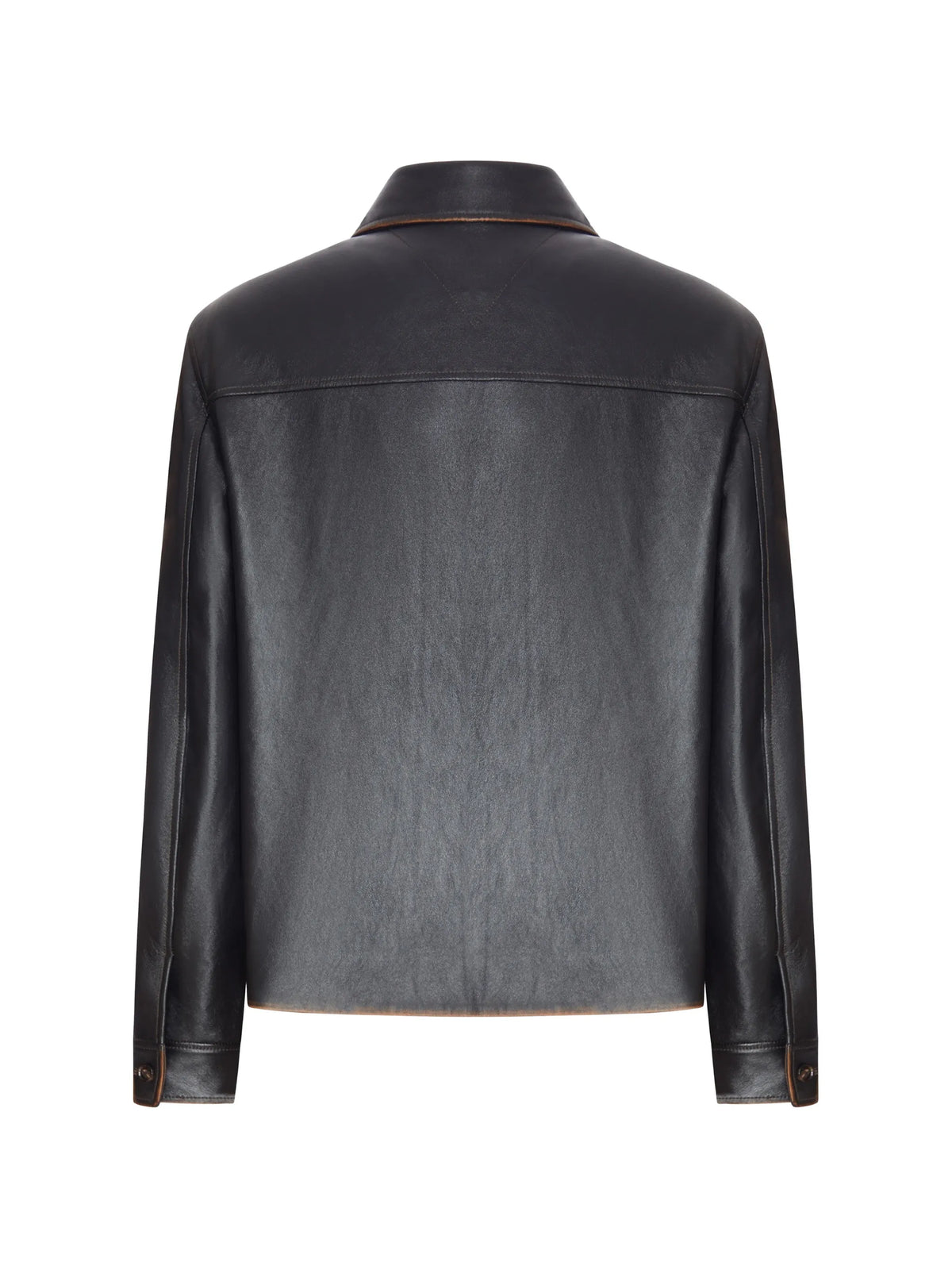 Intrecciato leather jacket