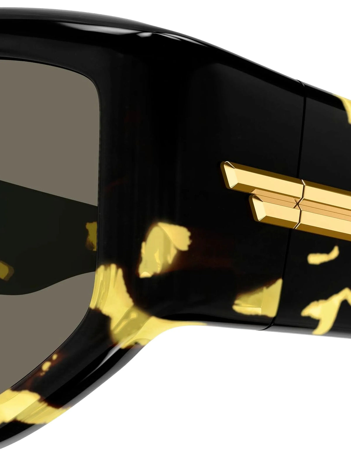 Shield tortoiseshell-effect geometric-frame sunglasses