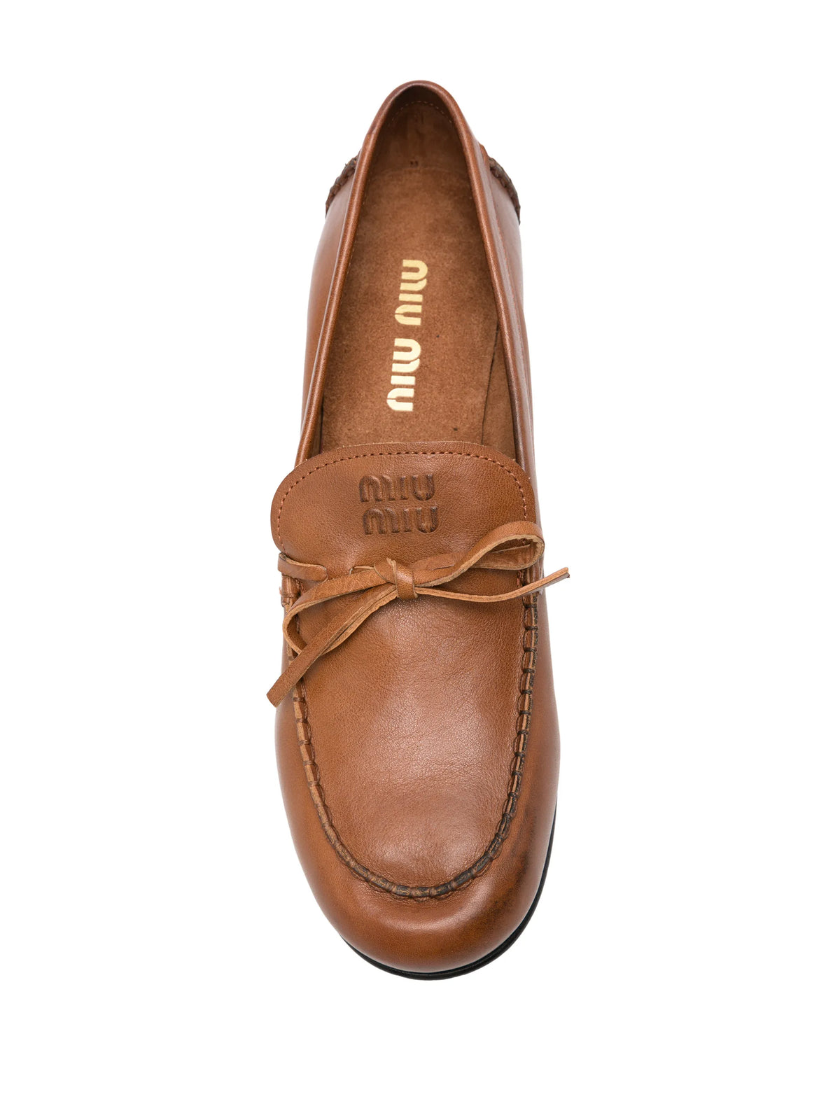 bow-detail leather loafers