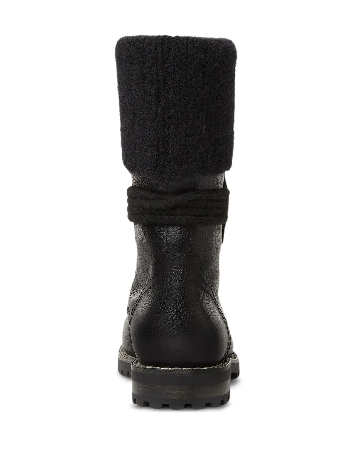 Commando mohair-cuff leather boots