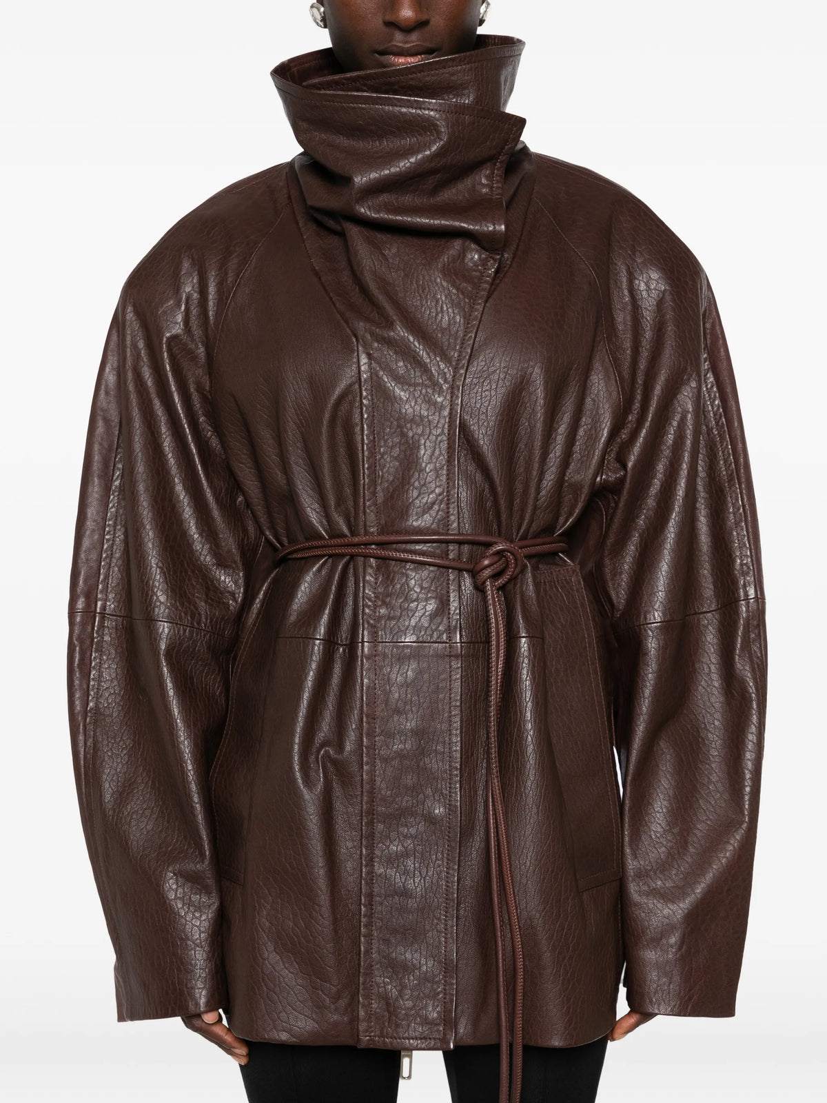 SPSAlaggio belted leather jacket