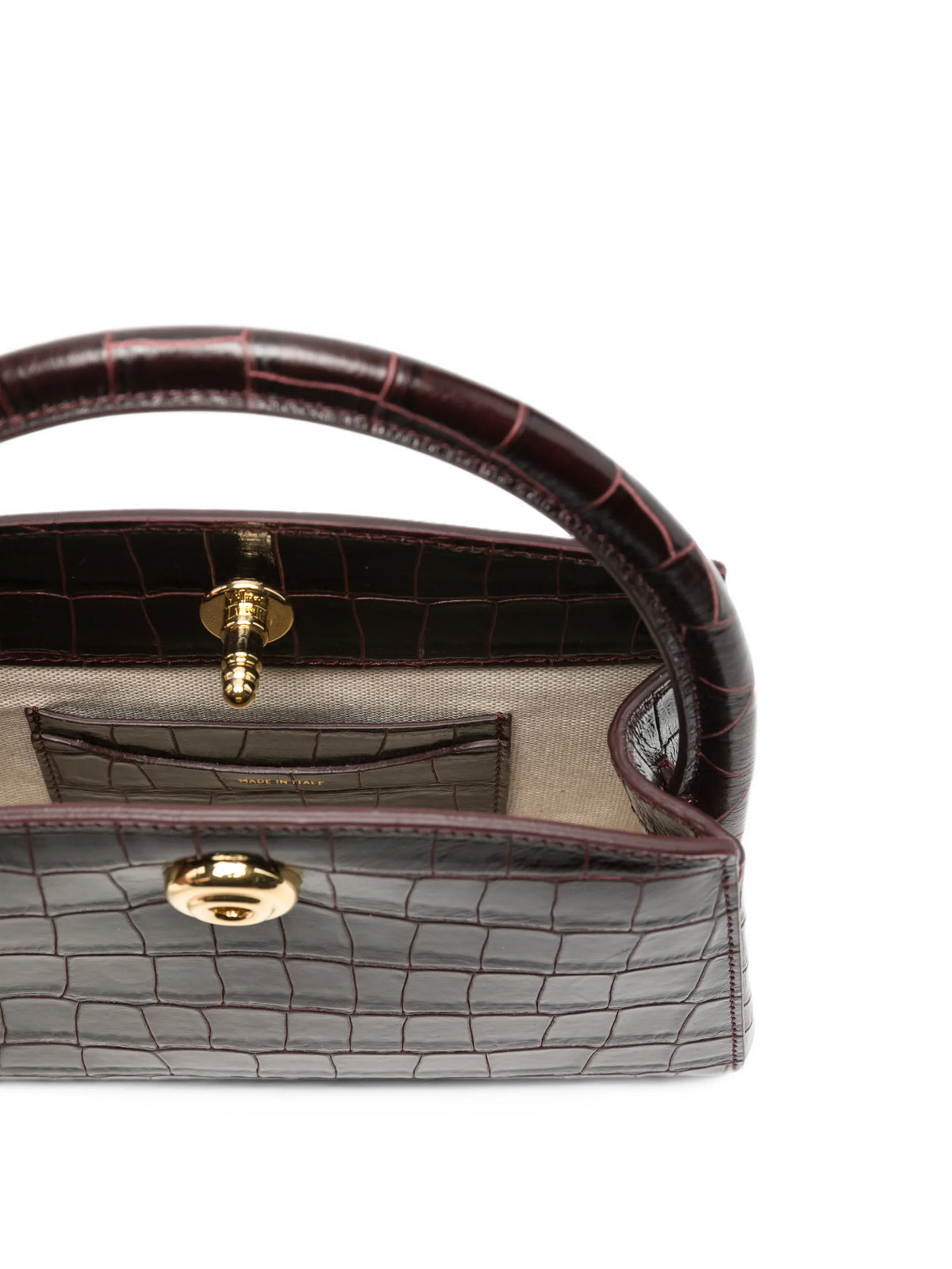Pushlock Lady crocodile-embossed tote bag