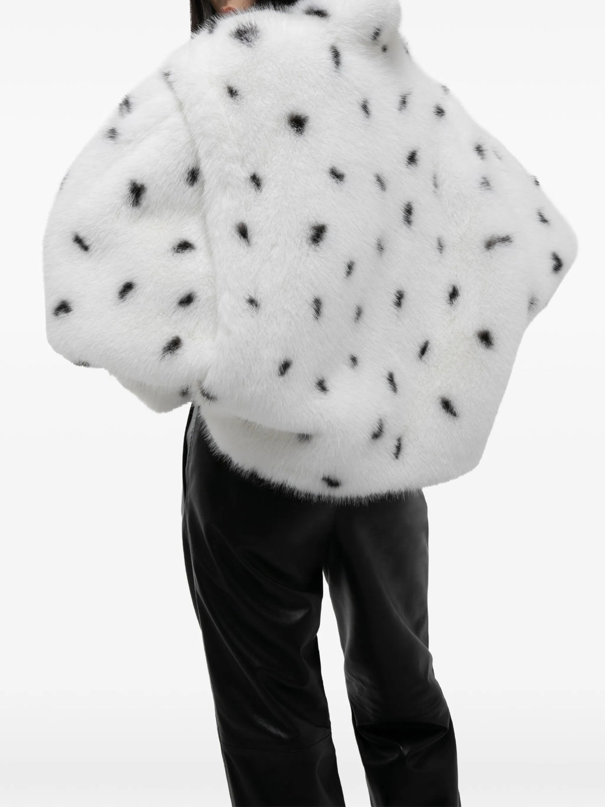 Katja dalmatian-print faux-fur jacket