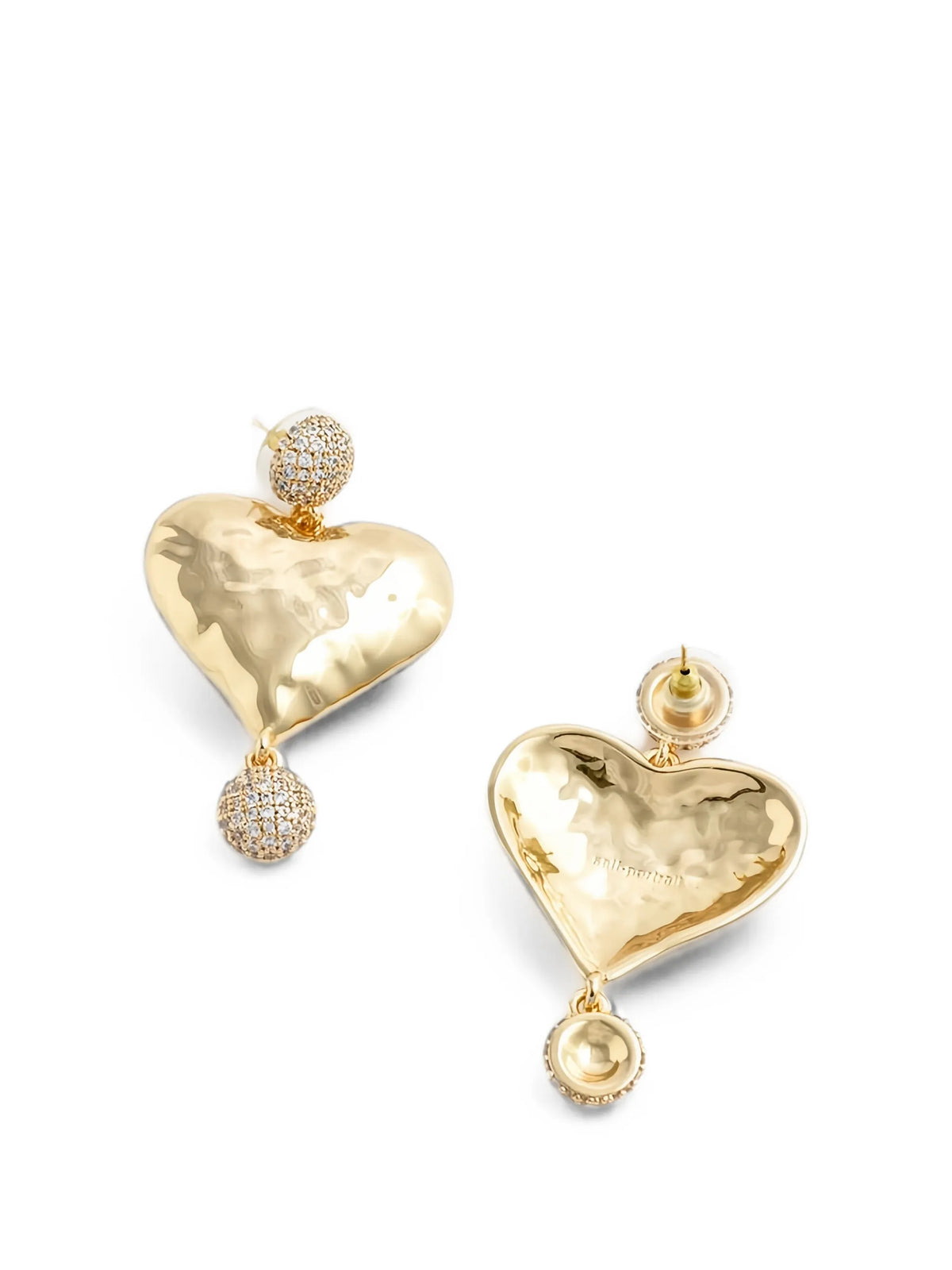 hammered-effect crystal-embellished earrings